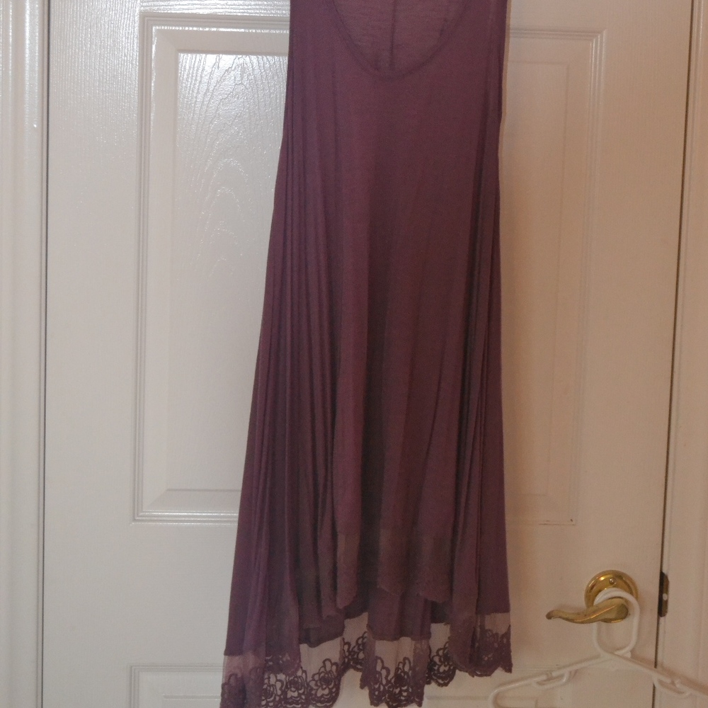 Chloe K Sleeveless Womens Lace Trim Dress